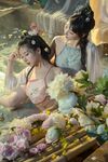 極品雙模網紅美少女火辣出鏡▌雲溪溪x奶桃▌古裝浴池嬉戲 性感肚兜誘人乳暈 濕身誘惑超寫實古代風